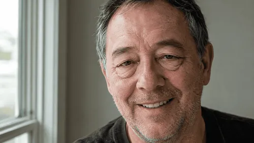 Hombre con párpados caídos y bolsas bajo los ojos, candidato a blefaroplastia en Medellín